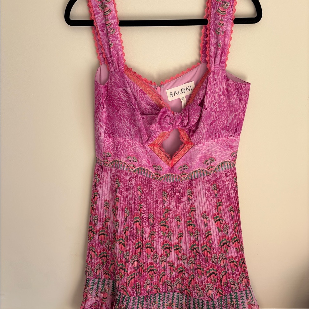 SALONI Pink Floral Mini Dress